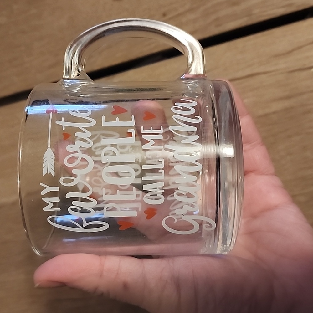 My favorite people call me grandma glass mug